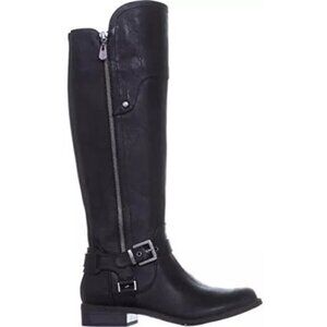 G by Guess Harson5 Women's Black Leather Side Zip Knee High Tall Riding Boot 6M